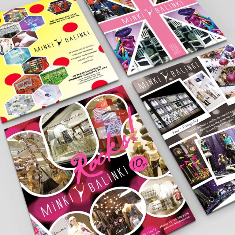 Trade show catalogue adverts for Minki Balinki