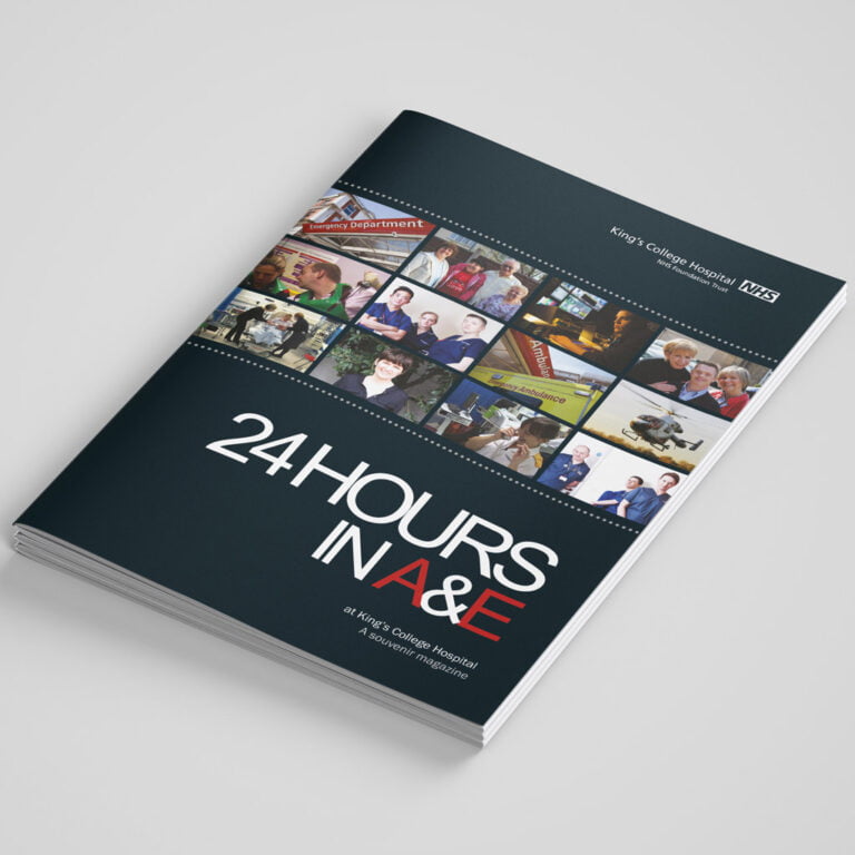 28-page souvenir magazine for '24 Hours in A&E', King's College Hospital