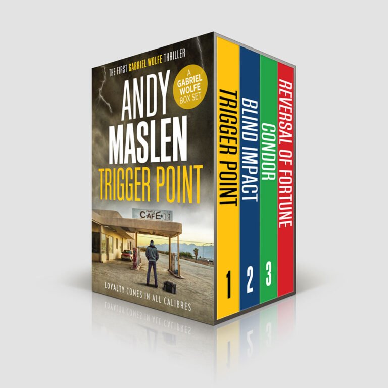 Visualisation for Andy Maslen's Gabriel Wolfe thriller box set