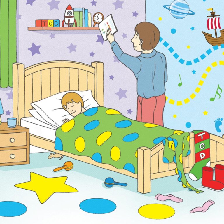 Children's book illustration for 'Wrapping the Presents'