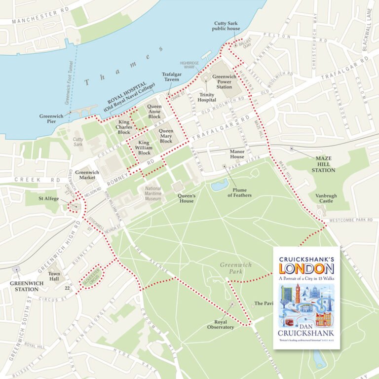 One of a series of 13 colour maps showing historical London walks
