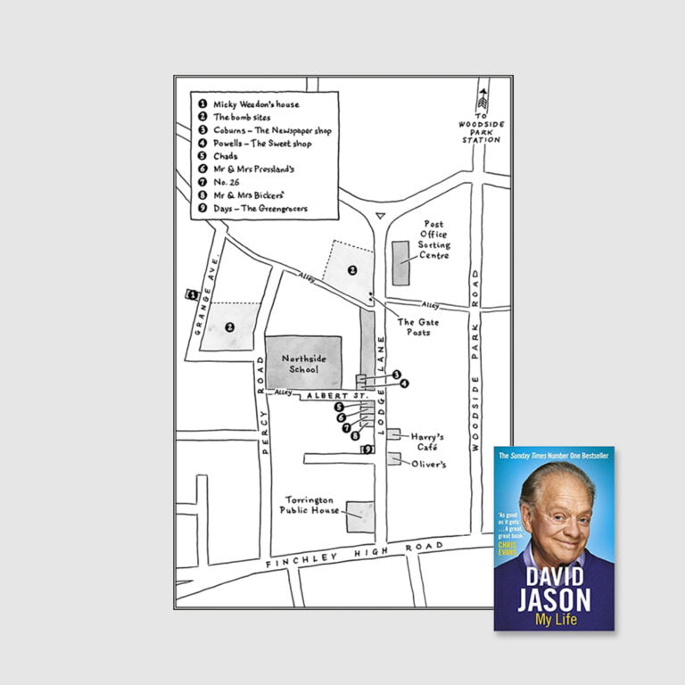 A simple hand-drawn map for David Jason's 'My Life'