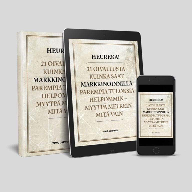 Marketing and copywriting book for Timo Jäppinen in Finnish