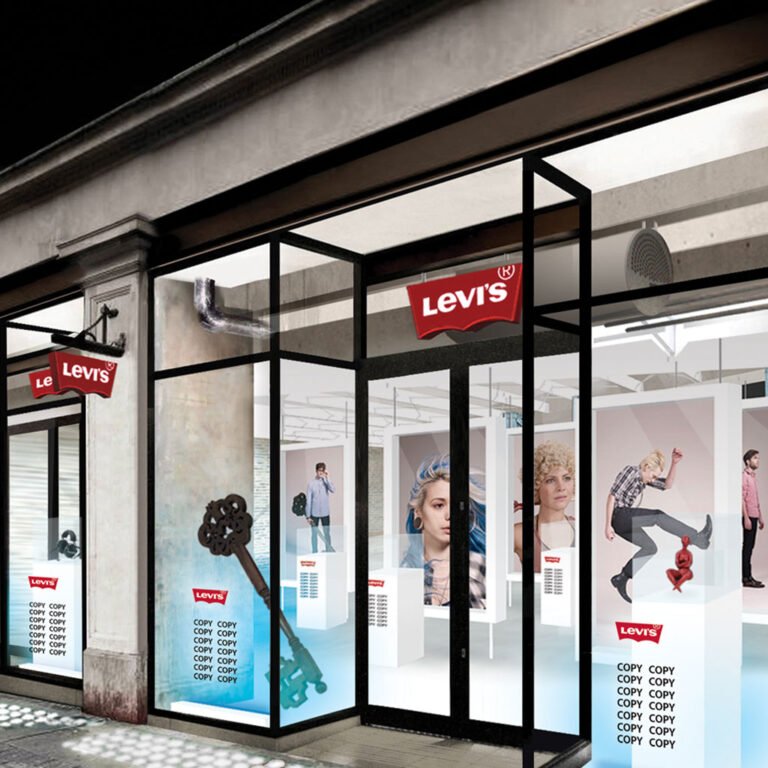 Exterior shop window visual for Levi's