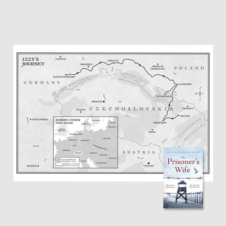 A wartime journey map for Maggie Brookes' 'The Prisoner's Wife'