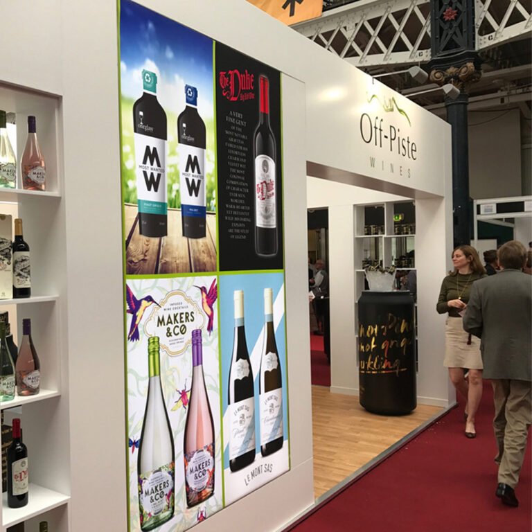 London Wine Fair exhibition graphics for Off-Piste Wines