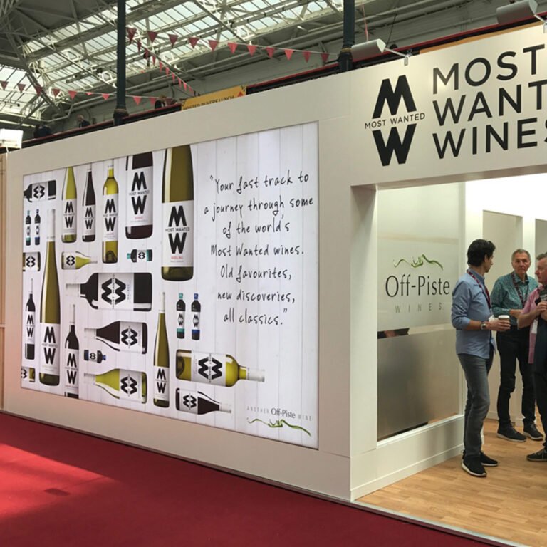 London Wine Fair exhibition graphics for Off-Piste Wines