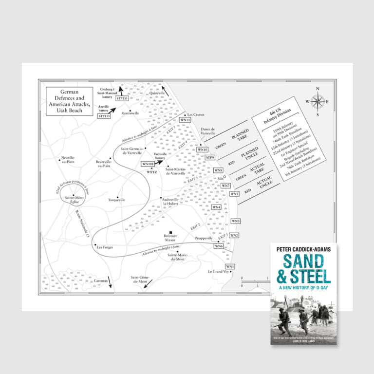 One of 11 D-Day maps for Peter Caddick-Adams' 'Sand & Steel'