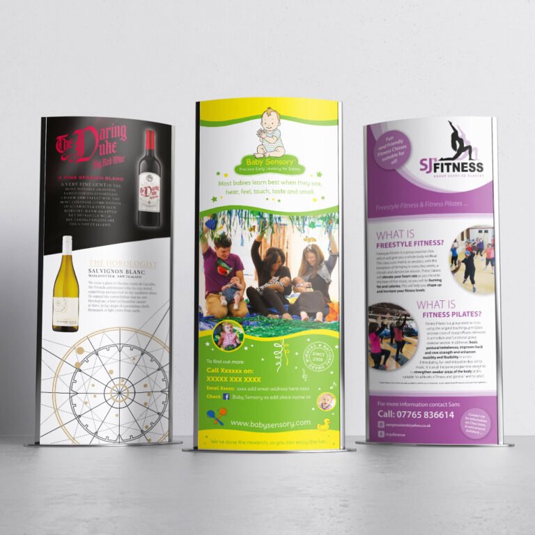 A selection of pull-up banners