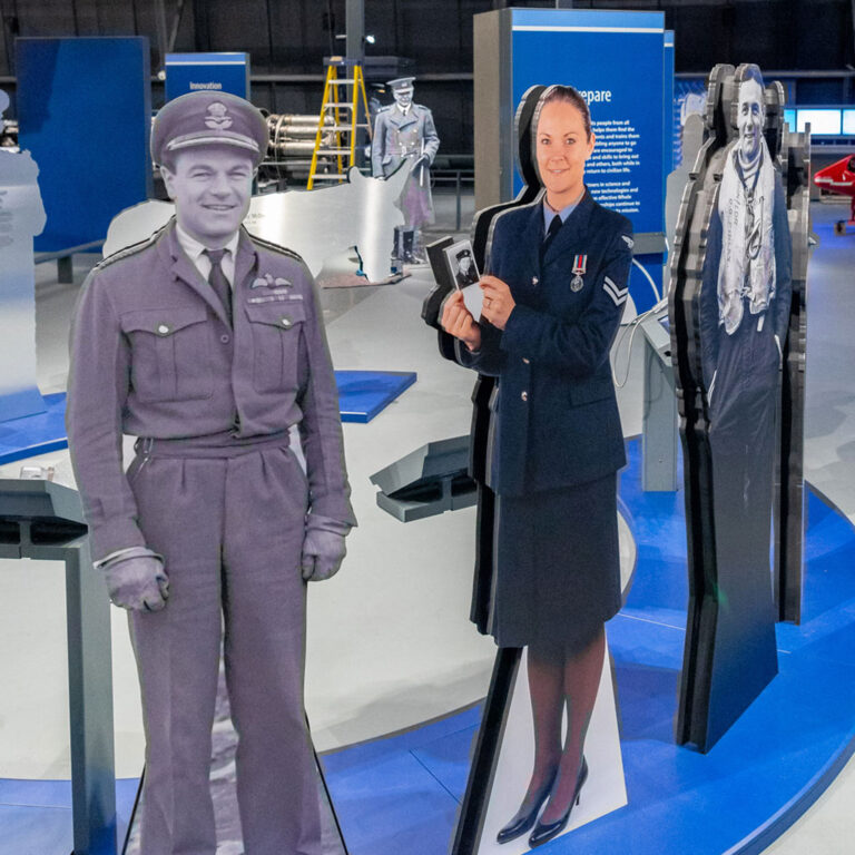 Silhouette plinth designs for RAF Museum exhibition