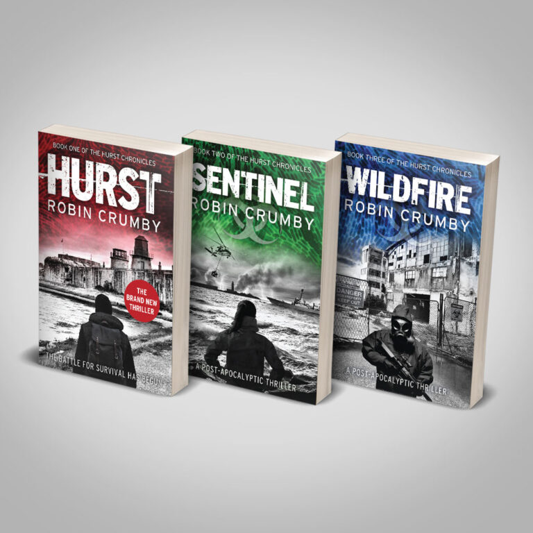 Cover designs for Robin Crumby's Hurst Chronicles series