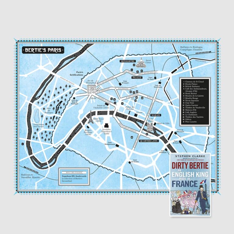 A map of Paris for Stephen Clarke's 'Dirty Bertie'
