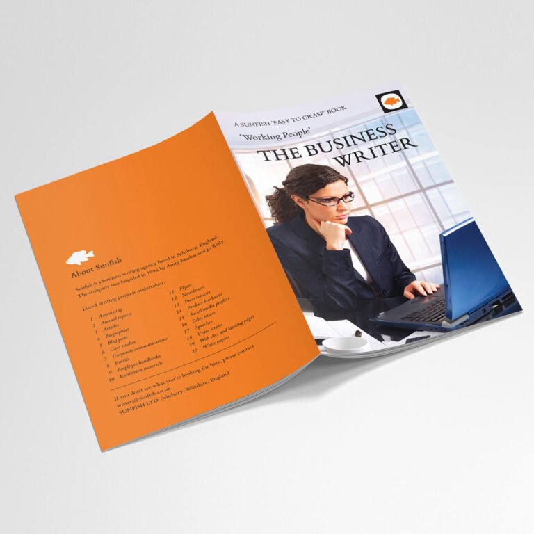 'The Business Writer', a 28-page copywriting booklet for Sunfish