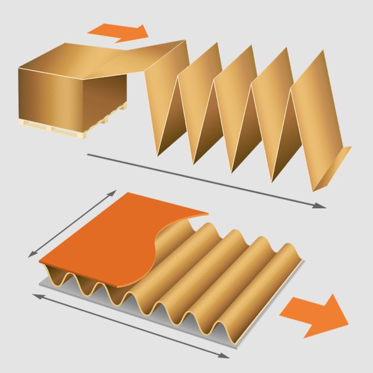 Cardboard manufacture illustrations for a packaging company
