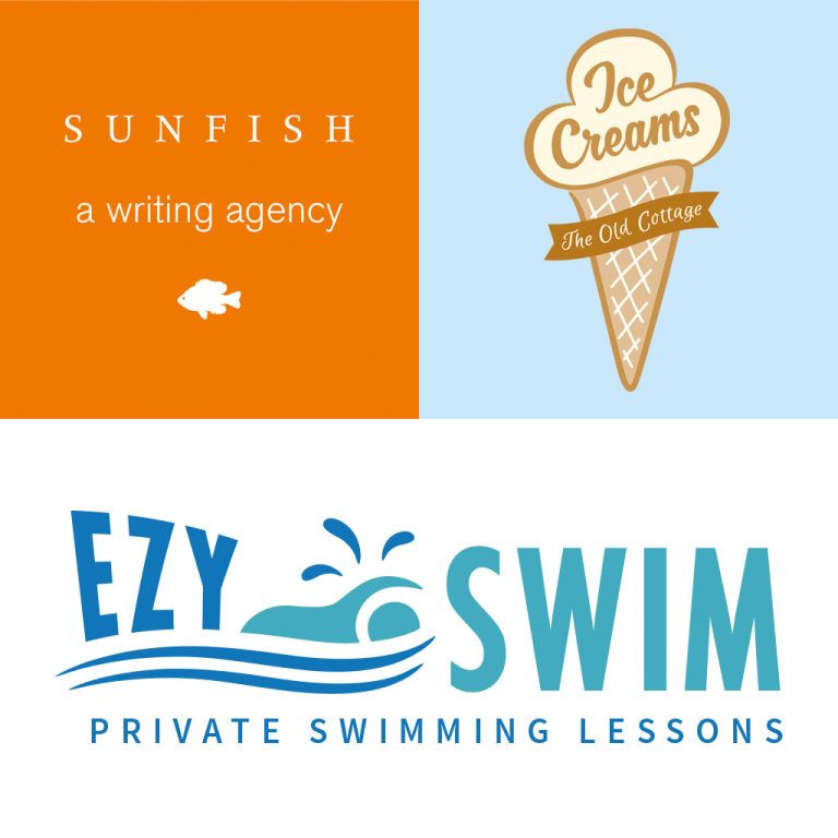 Logo design Sunfish • The Old Cottage - Ice Creams • Ezy Swim