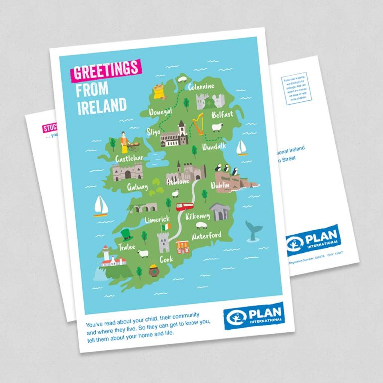 A5 postcard for Plan International campaign