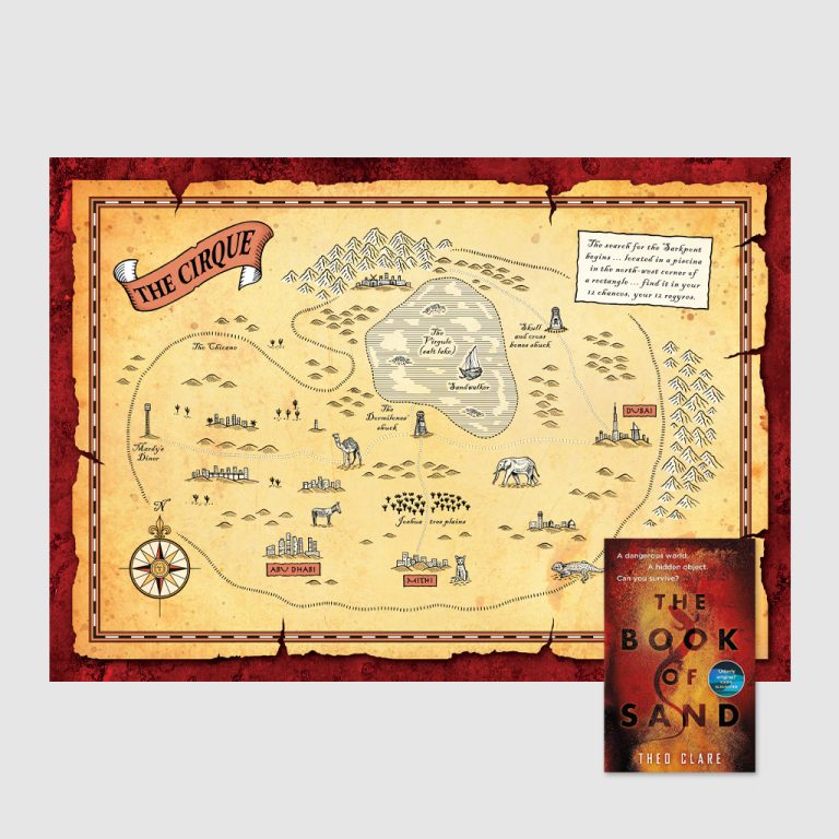 Map of The Cirque for Theo Clare's 'The Book of Sand'