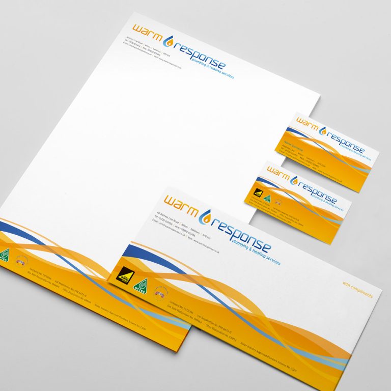 Warm Response rebrand, logo and stationery design